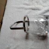 Glass and metal ice bucket