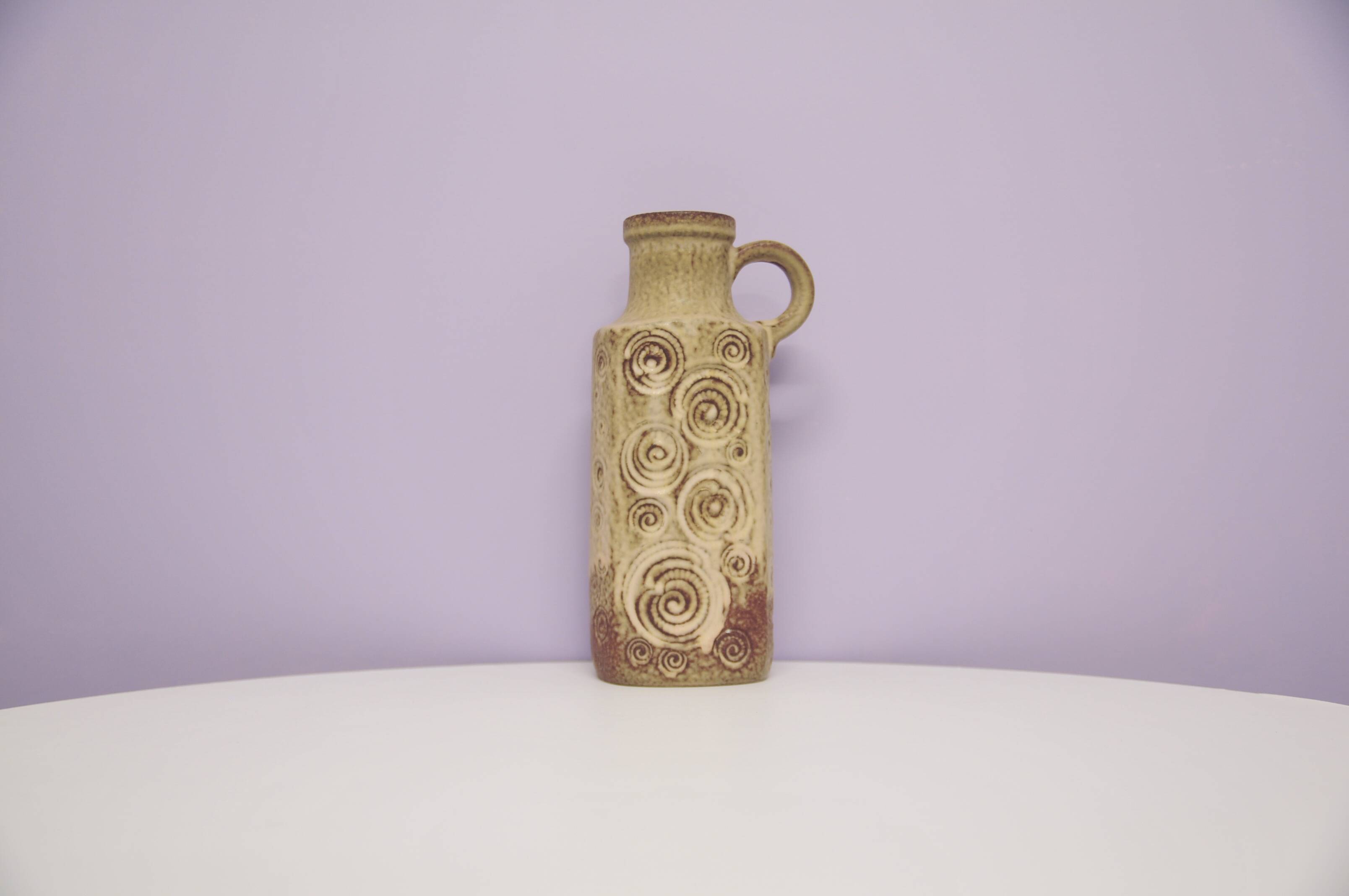 vintage taupe West Germany can vase Scheurich