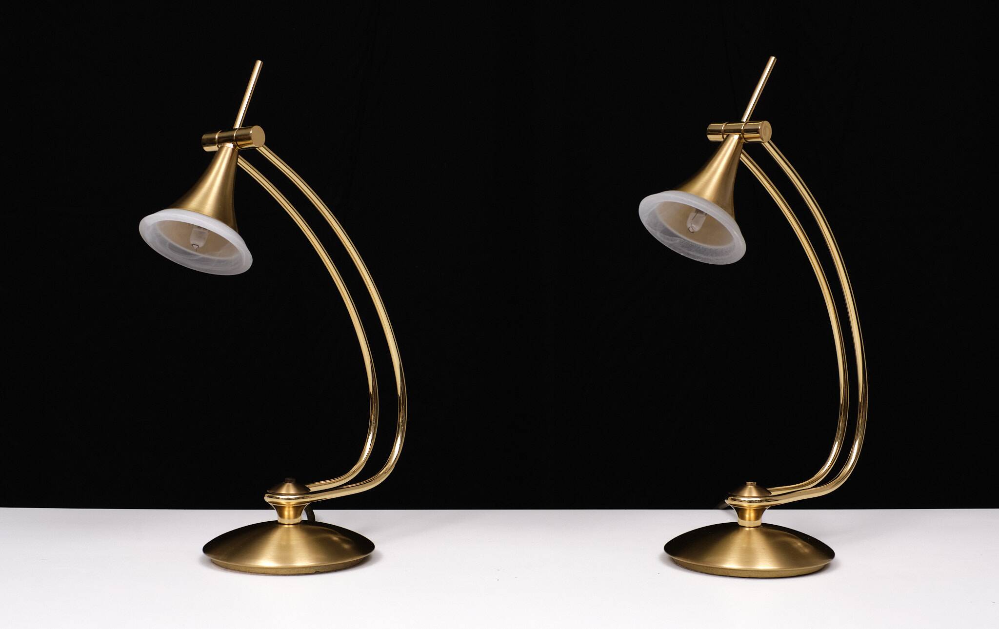 Holtkotter Brass Halogen Table lamps 1980s Germany