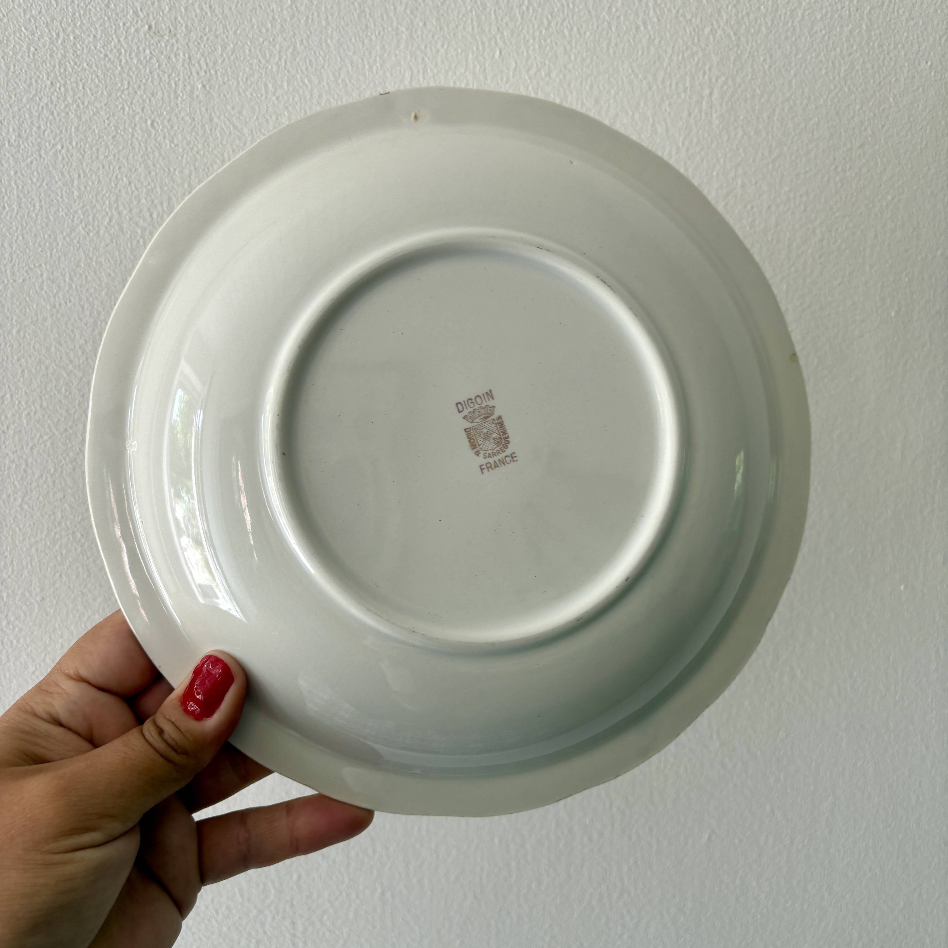 Set of 6 vintage soup plates, "Indian Tree" pattern by Digoin