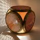 Ensemble de 2 lampes régence hollywoodiennes en laiton et paille viennoise, Italie 60's / 70's