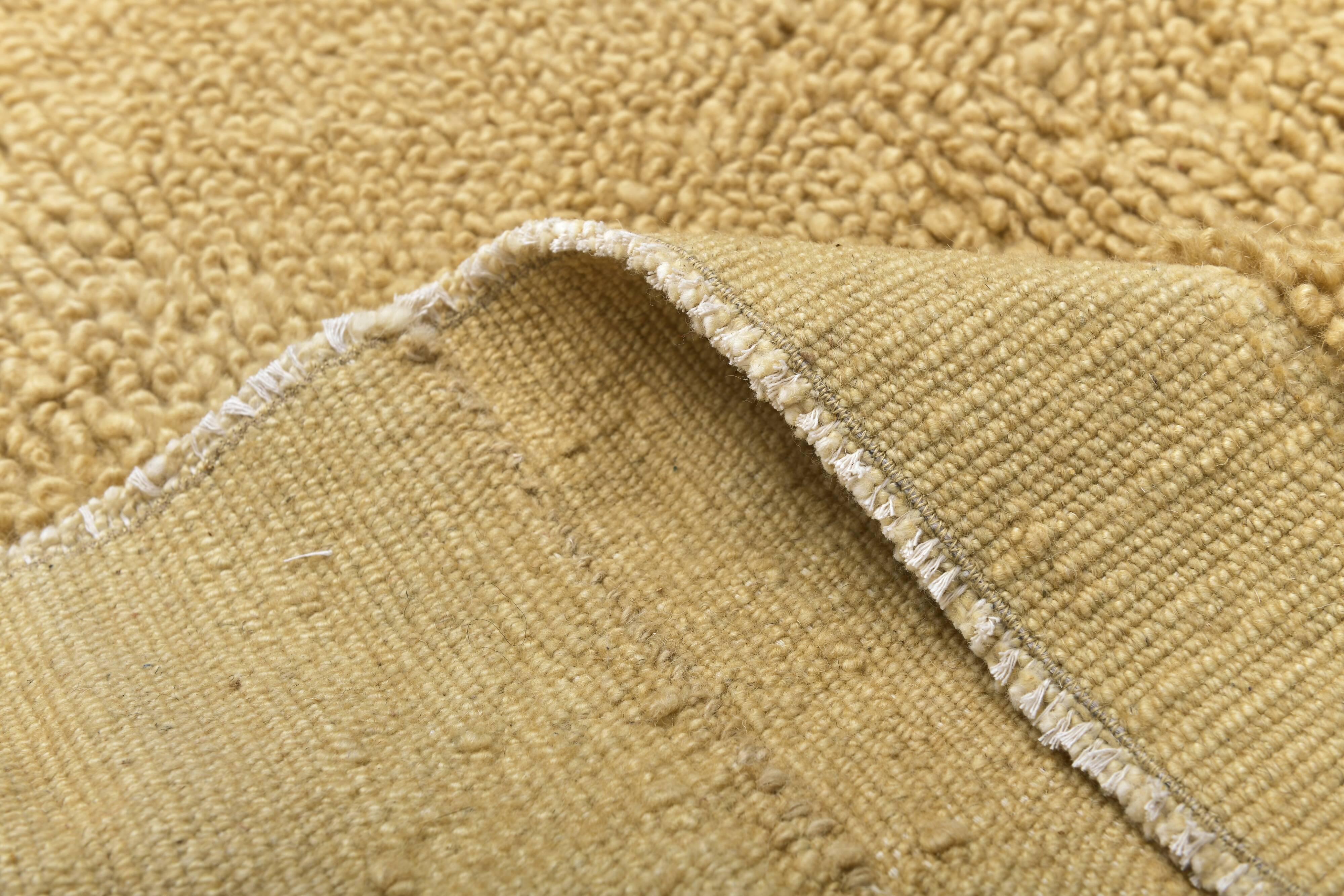 Mustard Moroccan Wool Berber Rug 133x211Cm