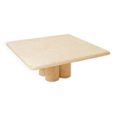 Square travertine coffee table attributed to Mario Bellini for Cassina, circa 1975
