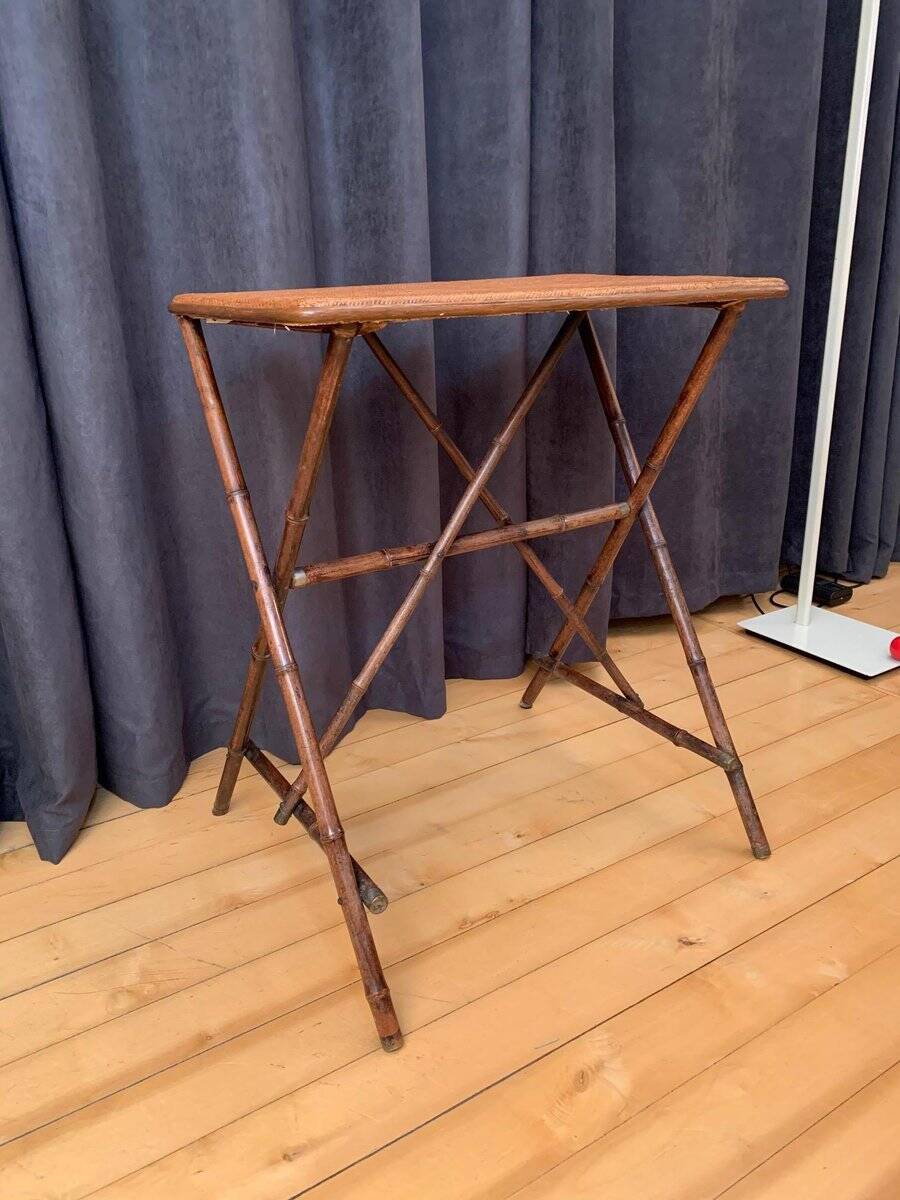 English bamboo side table, 1920s