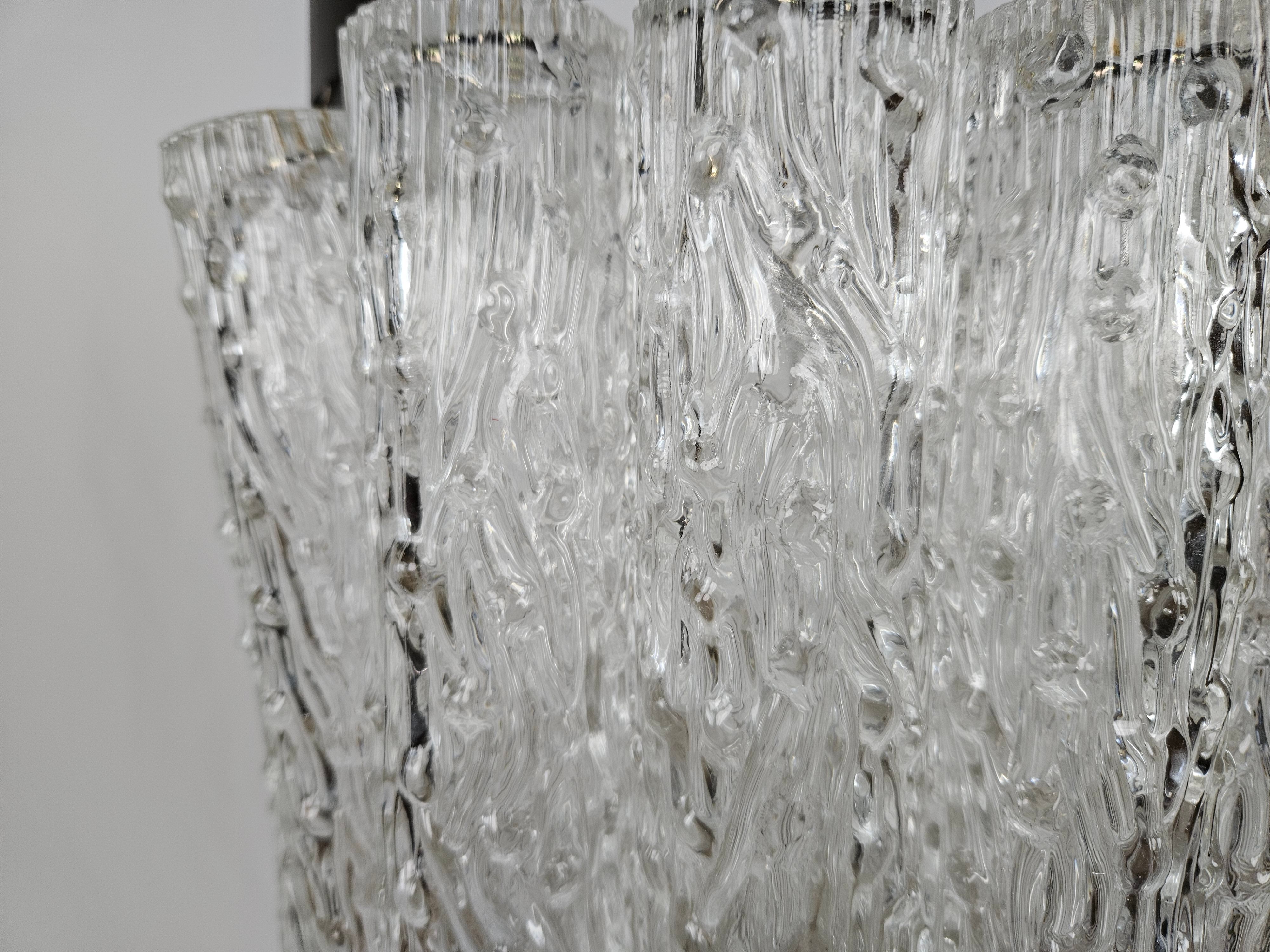 Murano glass chandelier with 14 tubular pendants