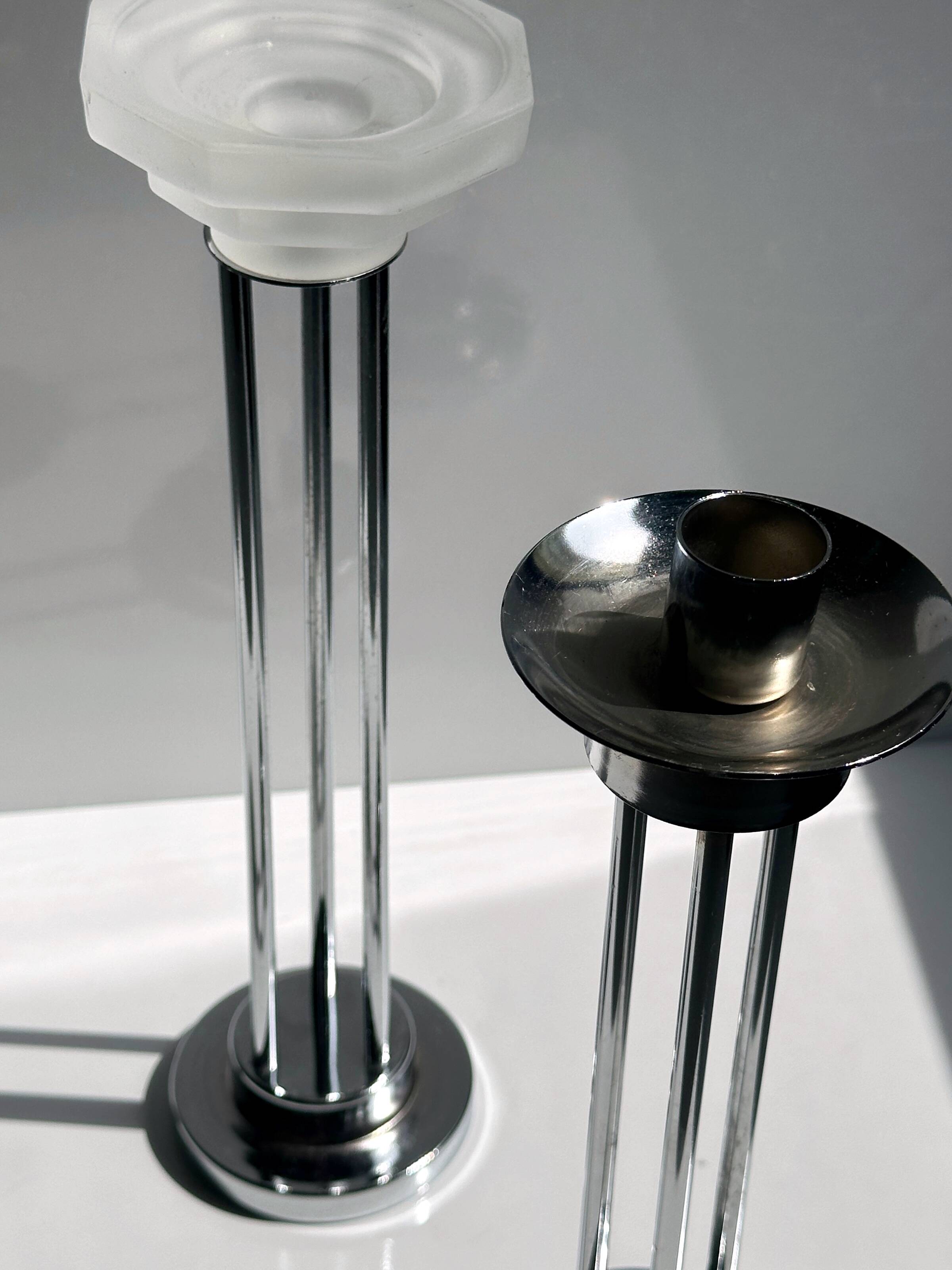 Pair of 2 candleholders - Art Deco Revival - 1980s