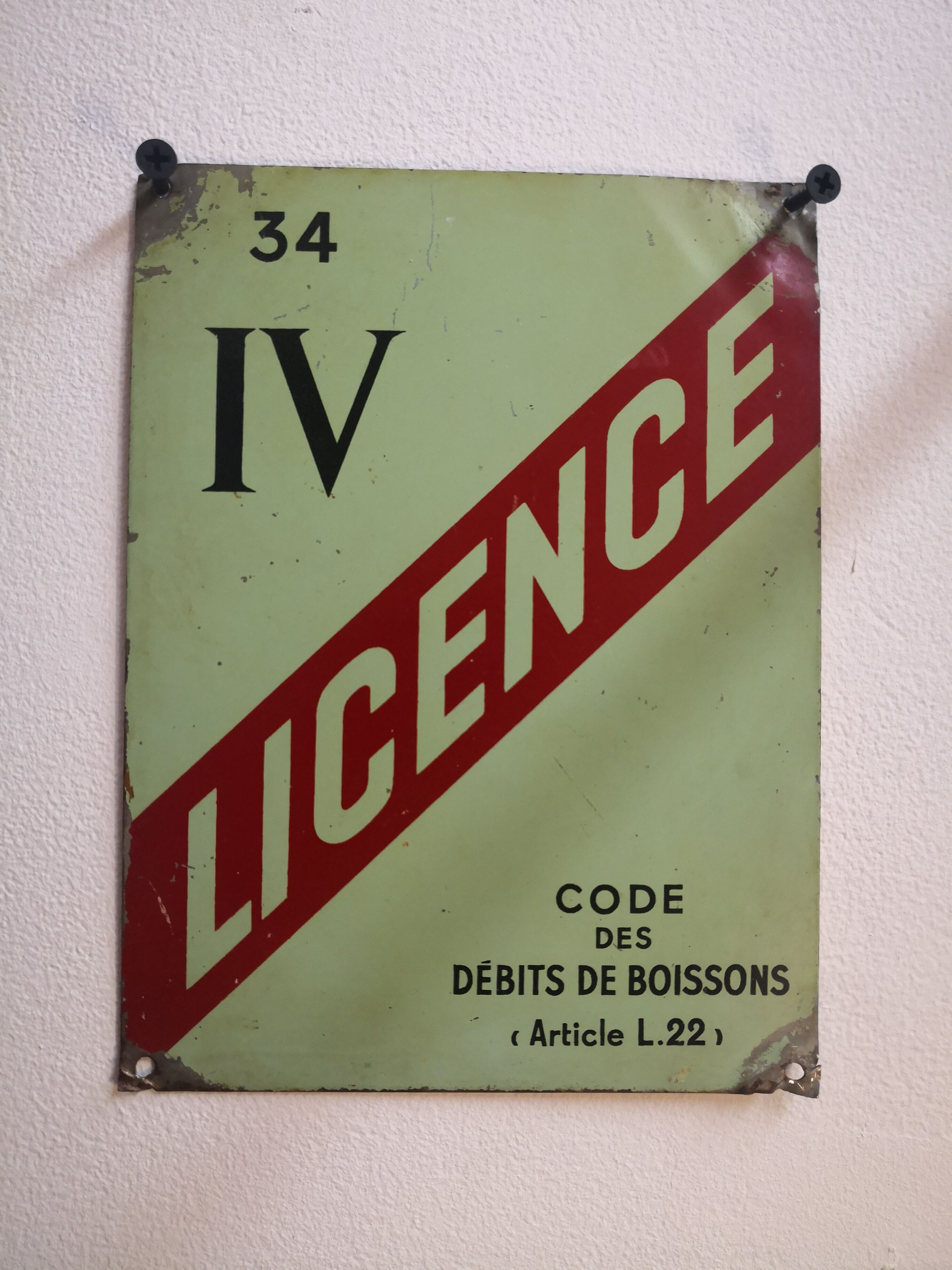 Metal plate license IV
