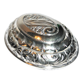 Art deco pillbox box in silver metal - antique snuffbox pillbox
