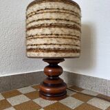 60s turned wood wool lamp