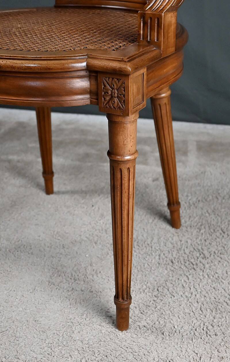 Small Office Armchair in Walnut, Louis XVI style – Late 19th century