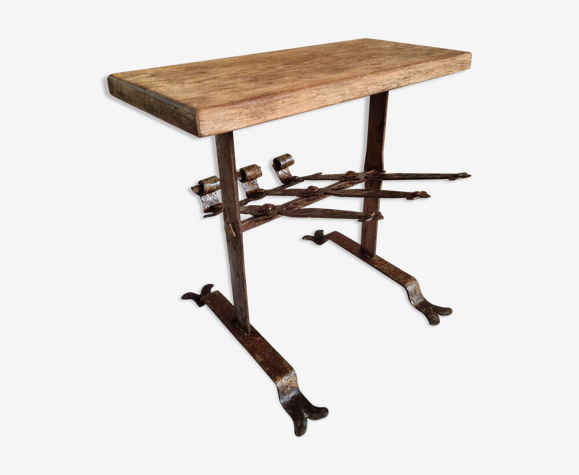 Banc de table d’appoint de porte-chaussures ancien
