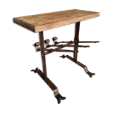 Antique shoe rack side table bench