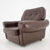 1970s Danish Brown Leather Armchair, Denmark