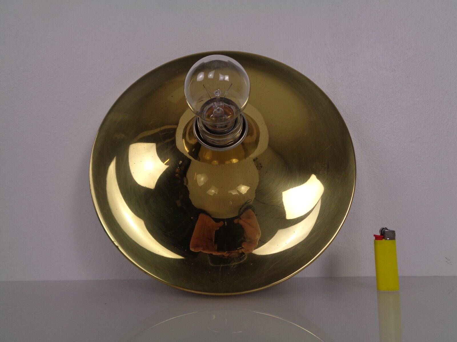 Space Age Golden Wall Lamp from Doria Leuchten, 1960s