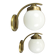 Pair of Art Deco wall sconces in brass and opaline glass, Europe, 1930s