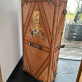 Large travel trunk wardrobe Cosmopolis – vintage leather trunk