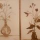 Lot de 3 tableaux nature morte vases fleurs séchées style Wabi Sabi