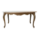 Vintage oval coffee table in marble and gold brass.