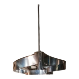 Space age spiral chandelier in vintage chromed metal 70s