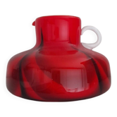Italian opaline pitcher with flamed pattern