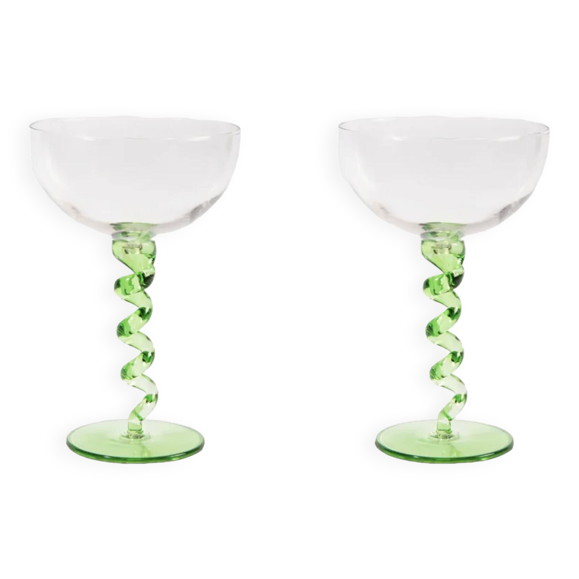 Spiral champagne glass