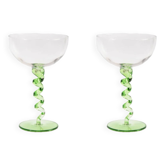 Spiral champagne glass