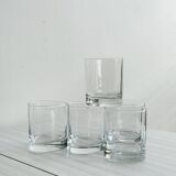 Set of 5 clear glass whiskey glasses