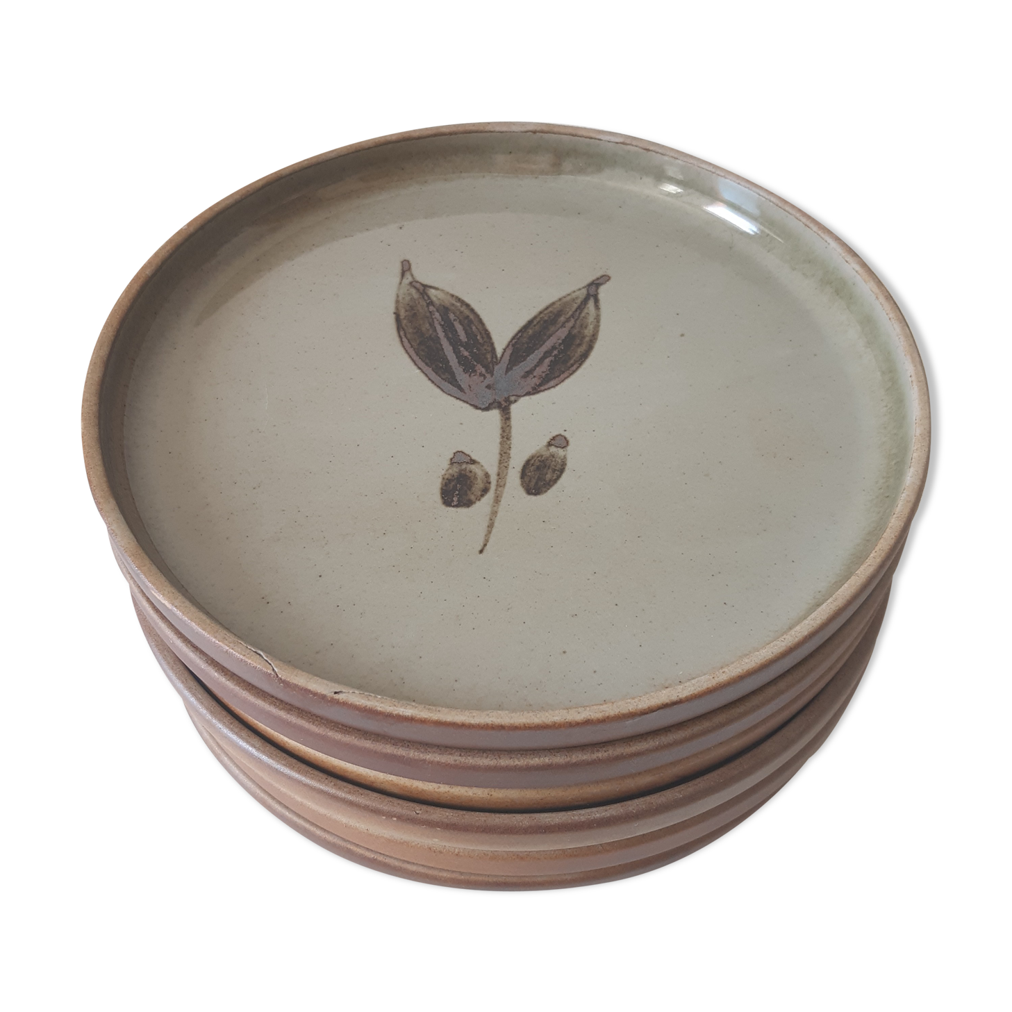 Set of 6 vintage stoneware plates