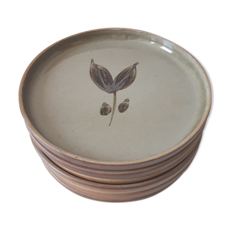 Set of 6 vintage stoneware plates