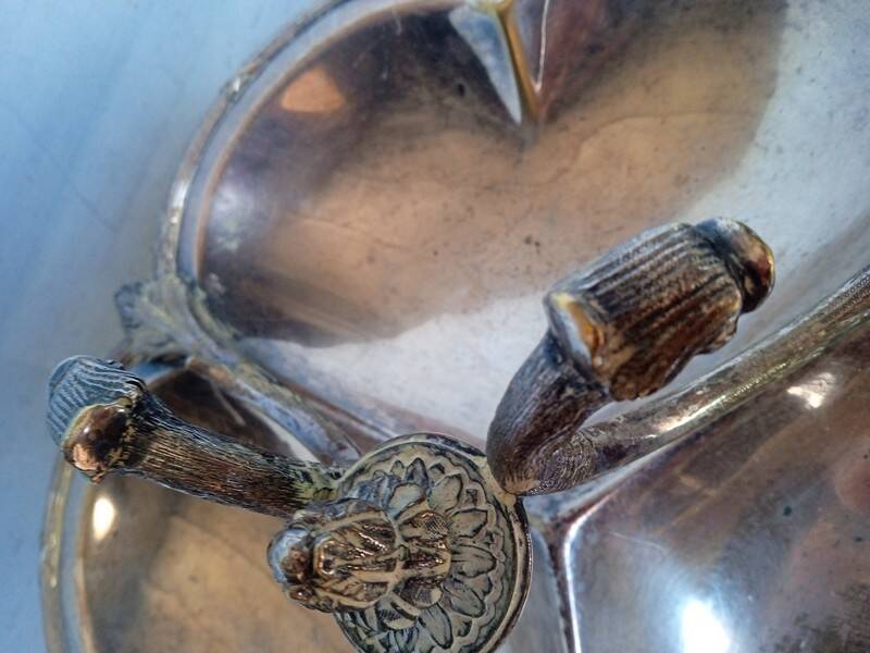 St Louis XV silver metal servant display - 2 hallmarks