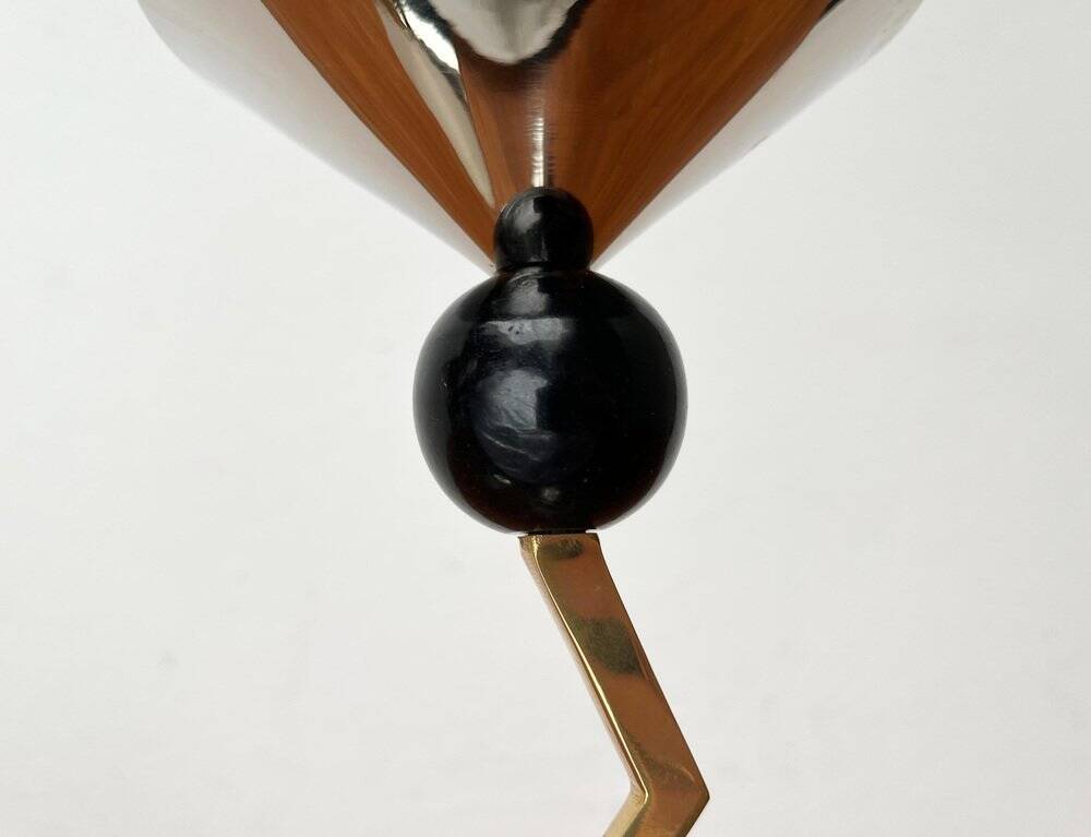 Italian postmodern metal candle holders, 1980s, set of 2