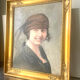Portrait of a lady oil on canvas With Wooden gilded  frame signed 1928