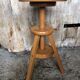 Vintage Light Wood Tripod Screw Painter's Stool #A632