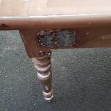 Table de ferme patine ancienne pieds tournés