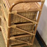 Commode en rotin vintage