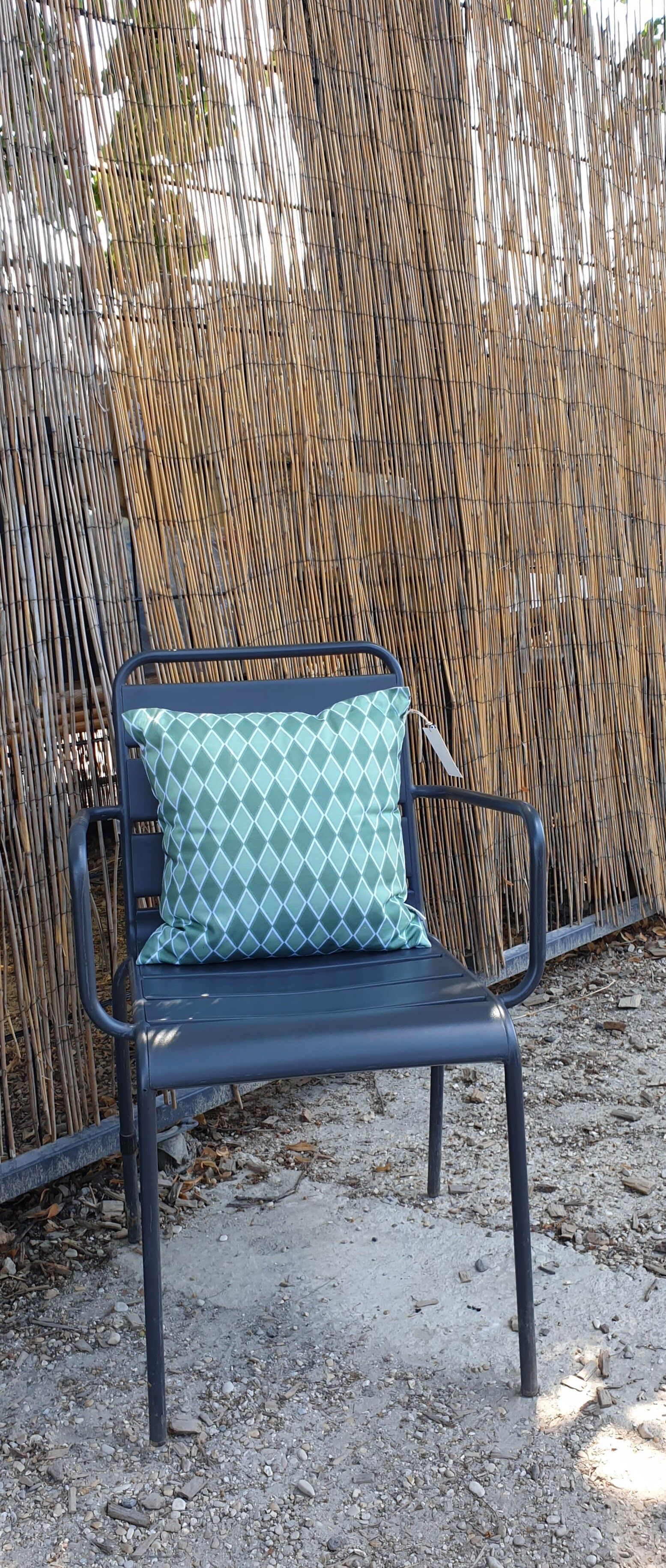 White green geometric cushion cover
