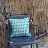 Housse de coussin géométrique blanc vert 50x50cm