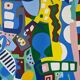 Peinture abstraite contemporaine « Blue Tiger » 2023 Acrylique non encadré sur toile