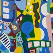 Contemporary Abstract Painting "Blue Tiger" 2023 Unframed Acrylic on Canvas