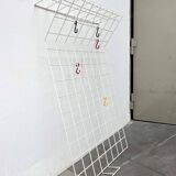 White minimalist string coat rack, modern mid-century, 1960s.