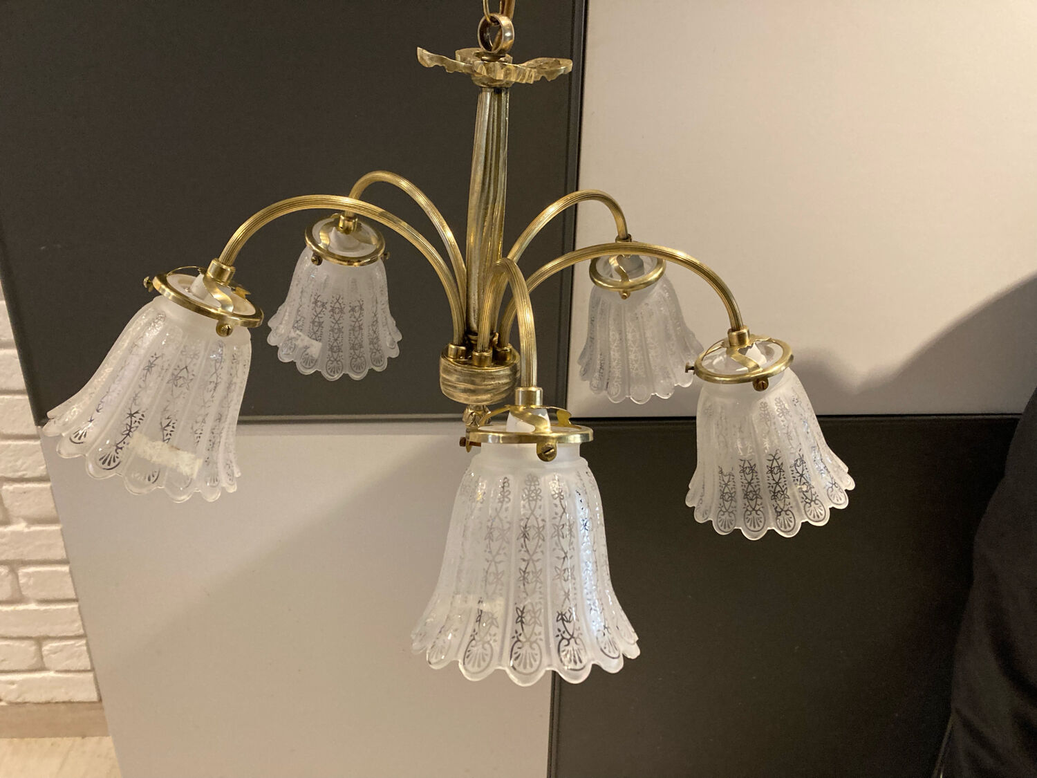 Bronze chandelier 5 branches