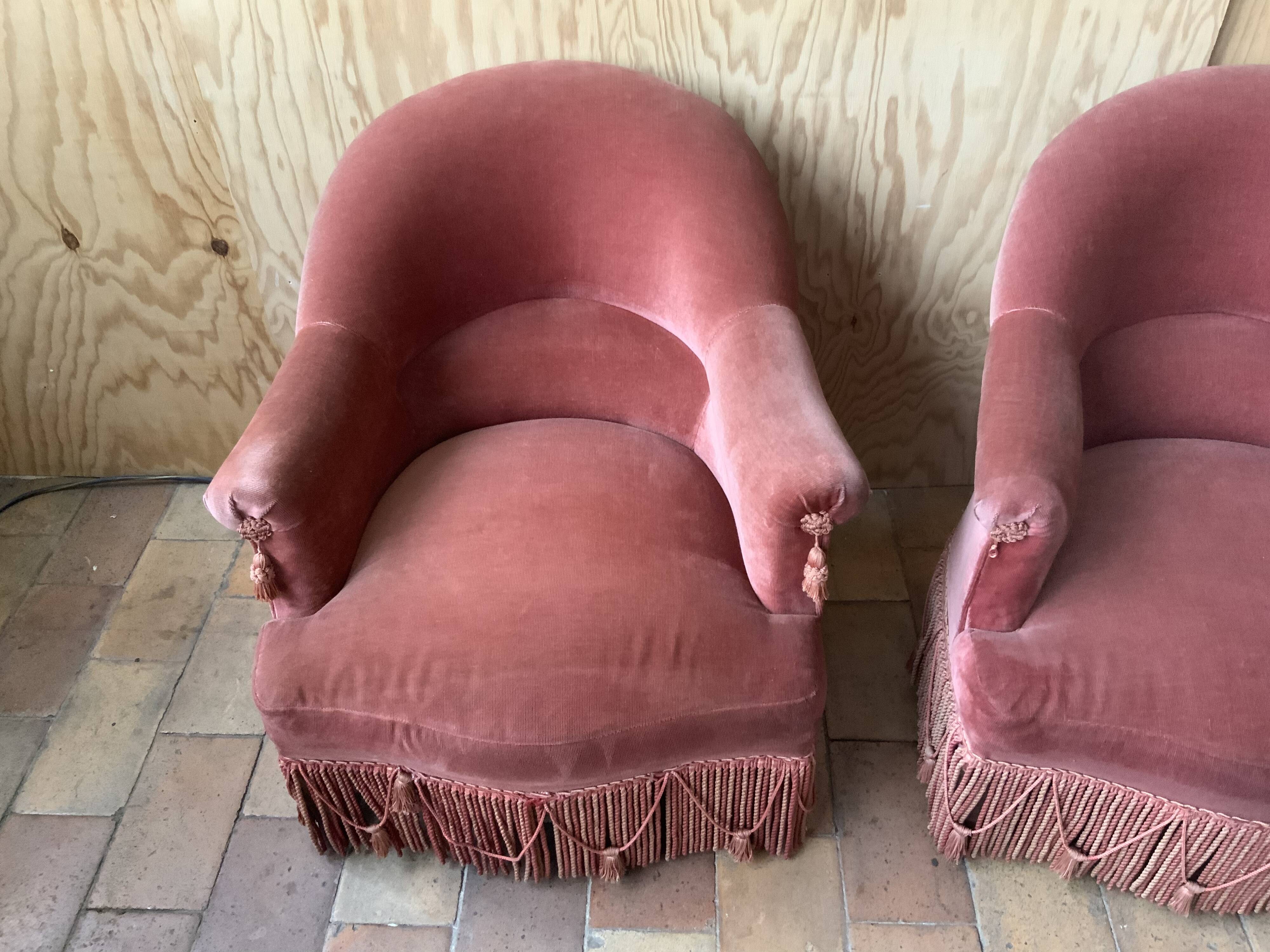 Pair of toad armchairs