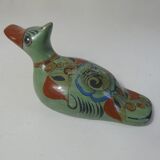 Ancient glazed terracotta mexico bird folk art vintage