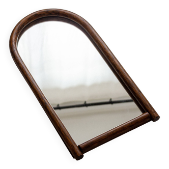 Curved bamboo arch mirror, 1970s