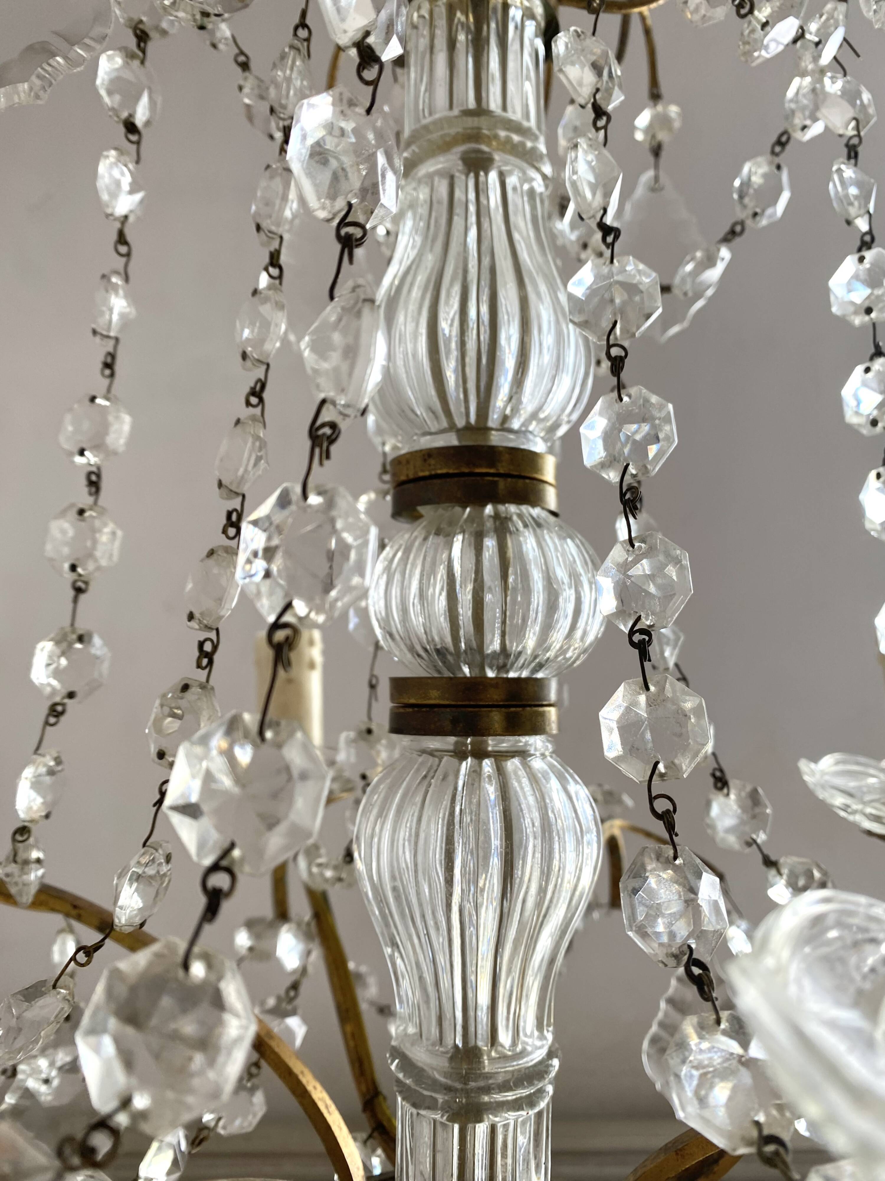 4-light chandelier with tassels, height 80cm