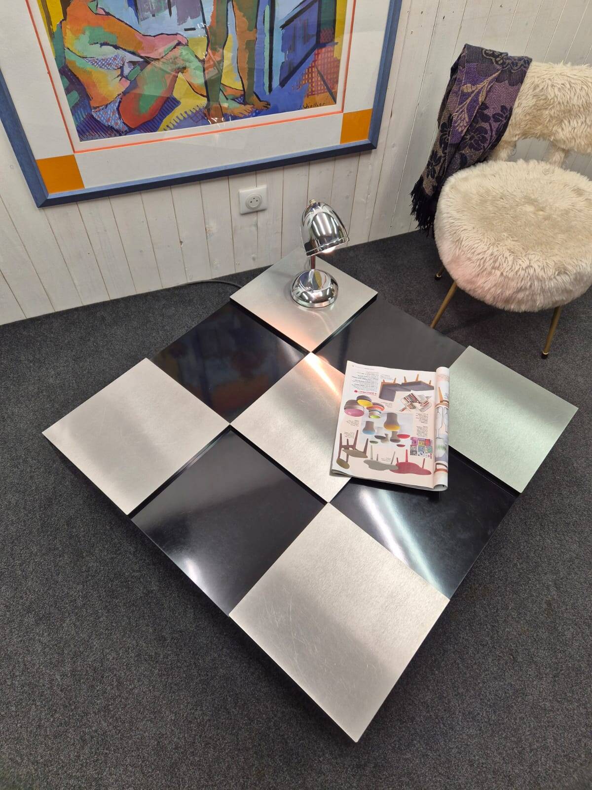 Table basse damier
