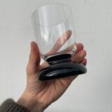 4 black water glasses 1990