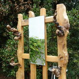 Brutalist coat rack in solid elm