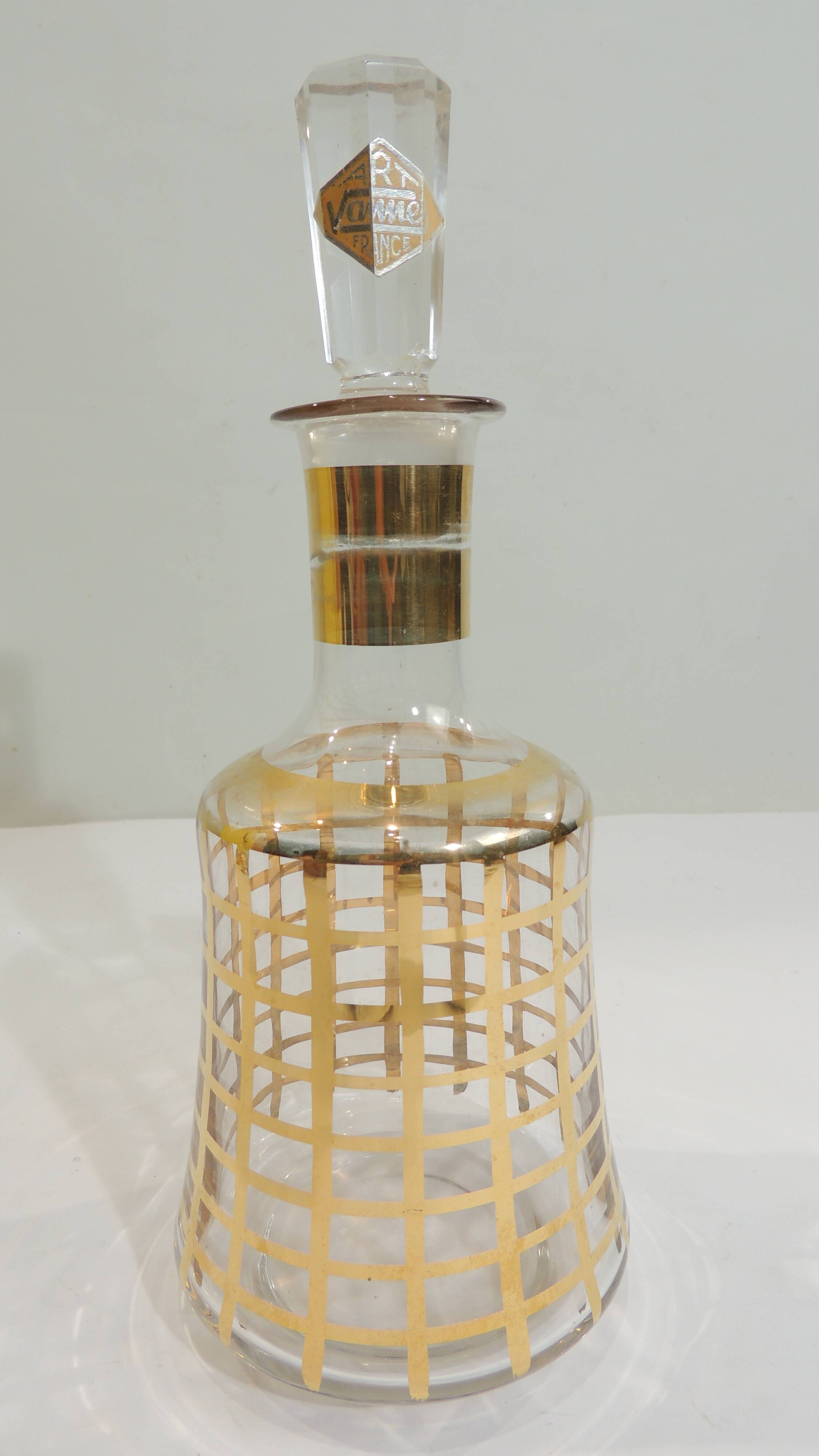Vintage Vannes le Chatel crystal carafe and glasses