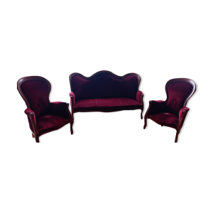 Banquette et fauteuils - bordeaux
